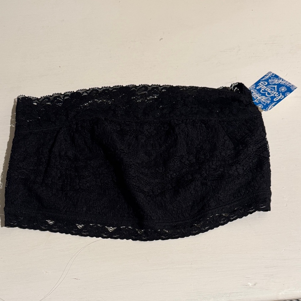 We The Free Black Lace Bandeau Bralette
